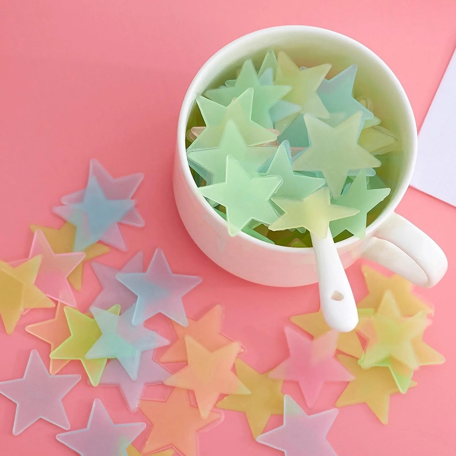 100 Pcs Colorful Glow in The Dark Star Stickers