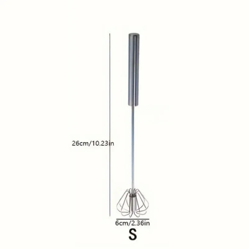 Stainless Steel Egg Beater – Durable Semi-Automatic Mixer for Effortless Egg Cream Whipping – Kitchen Baking Stirring Tool