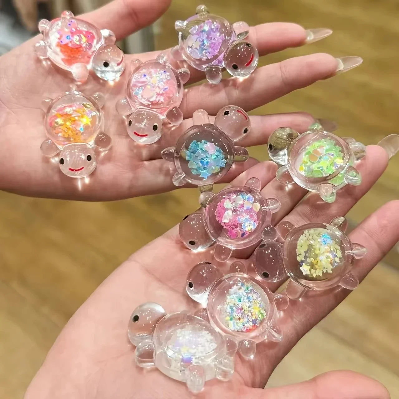 10pcs Glow in The Dark Resin Turtle Figurines