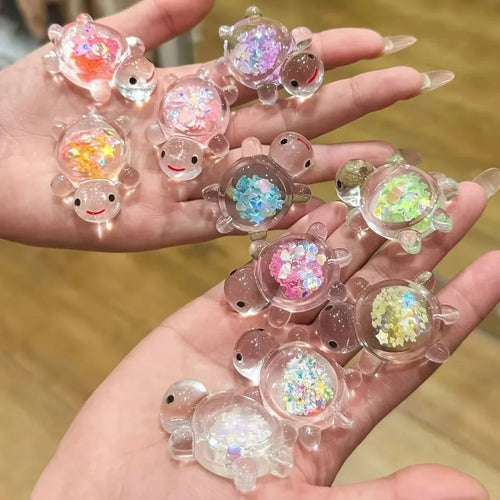 10pcs Glow in The Dark Resin Turtle Figurines