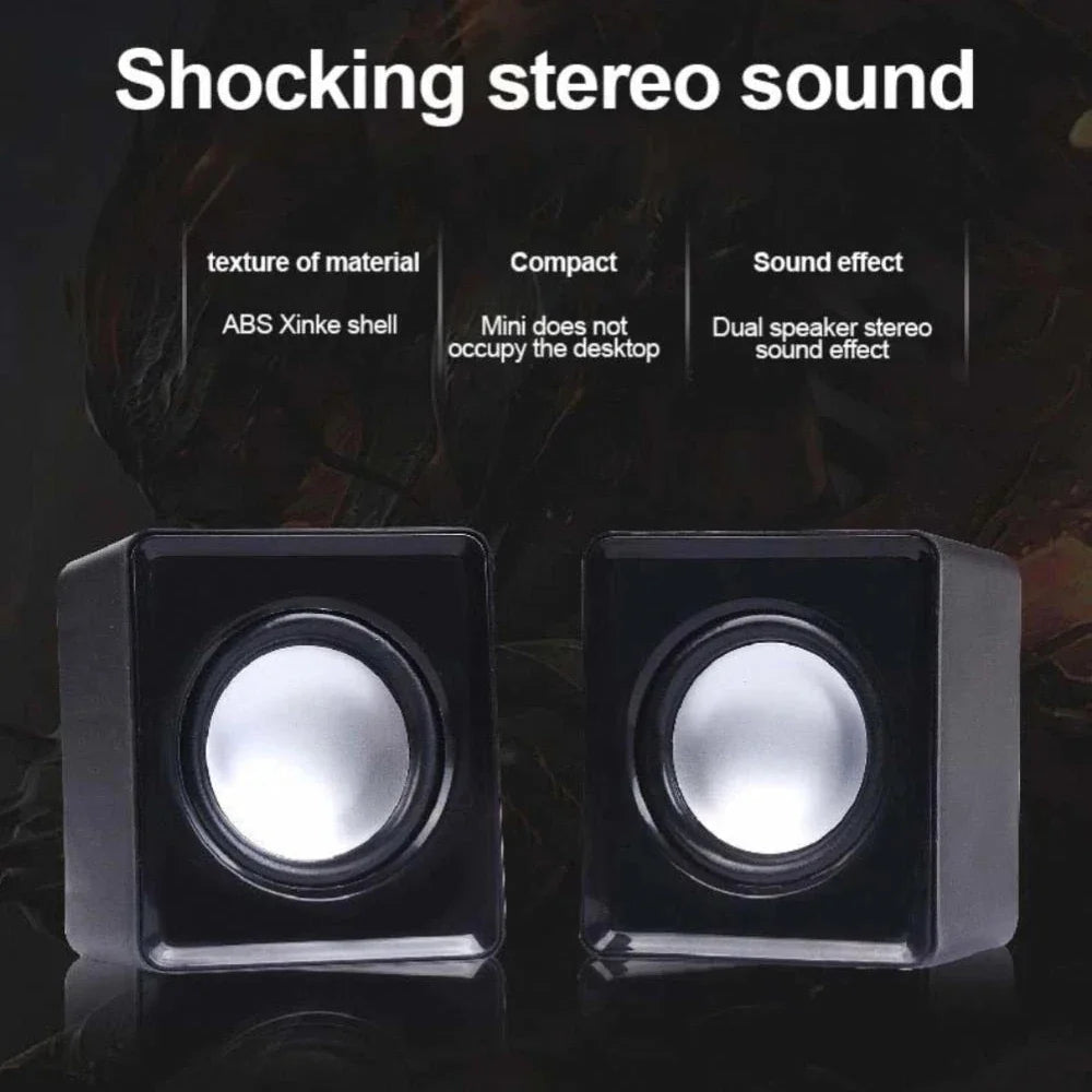 AyeBeau USB Computer Speaker | 2.0 Stereo Desktop Soundbar for PC Laptop