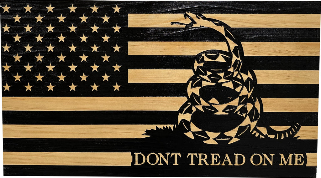 Dont Tread on Me Concealment Shelf - Quick Access Patriotic Hidden Gun Storage with Magnetic Lock - Safe & Secure Gun Concealment Furniture (Stripes)