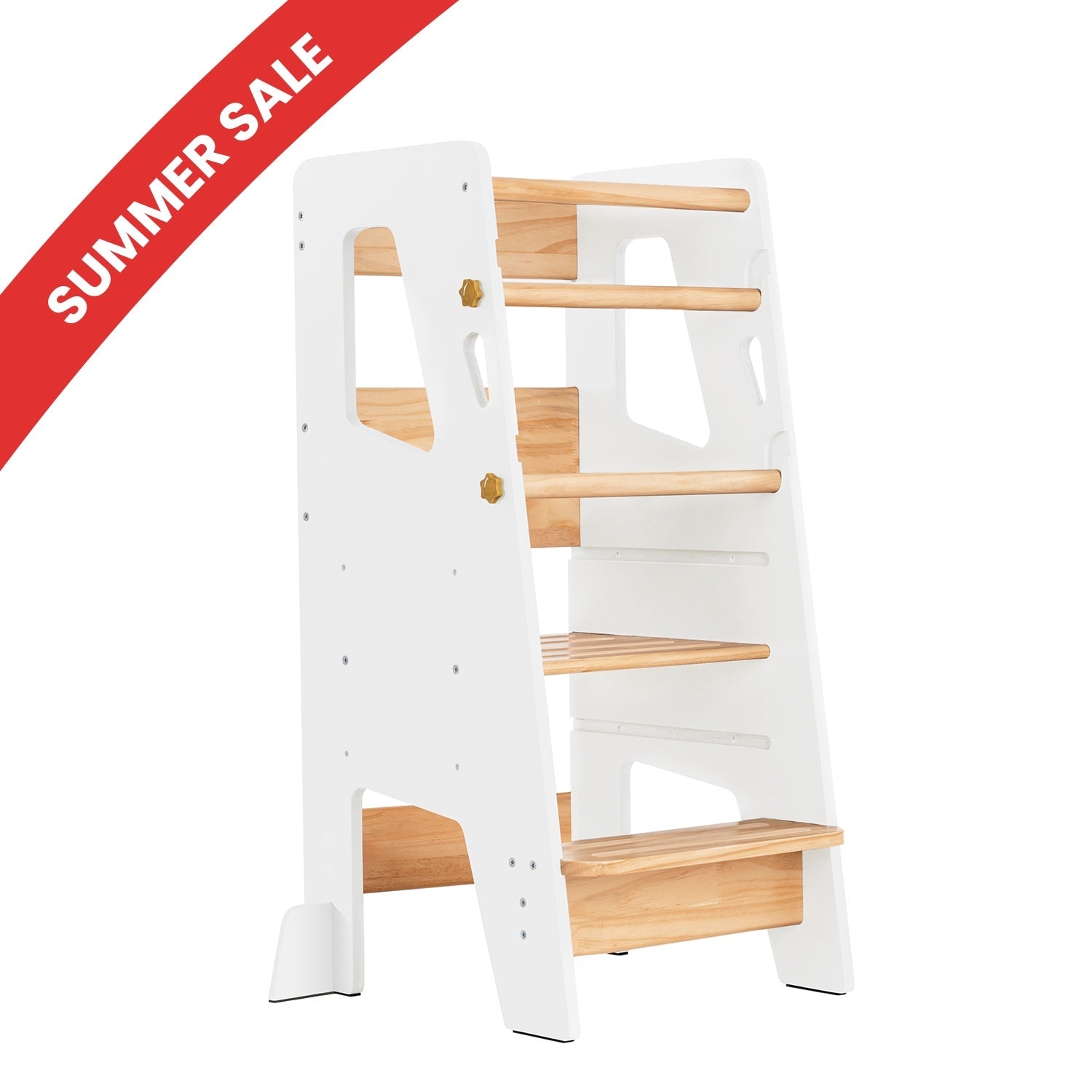 Adjustable Toddler Kitchen Tower with Safety Bars