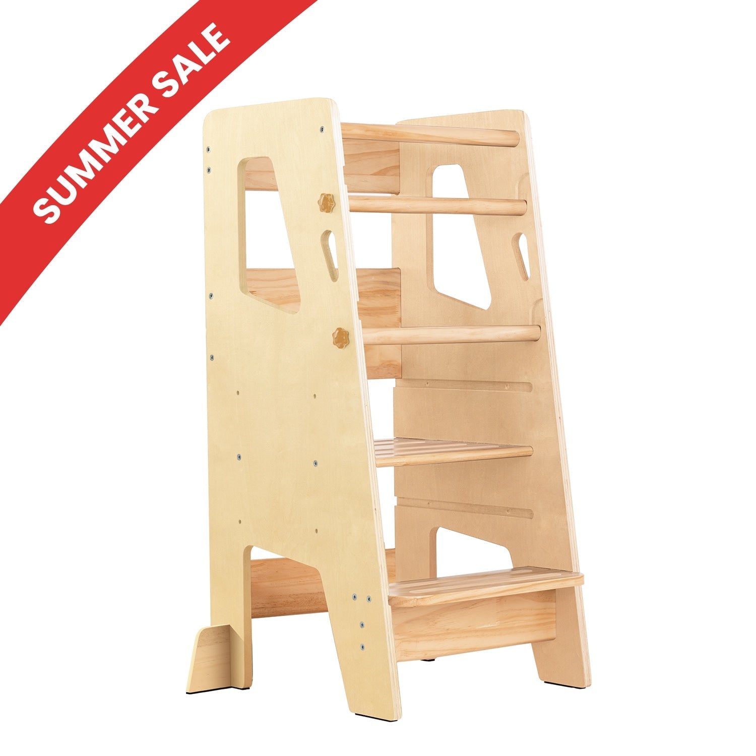 Adjustable Toddler Kitchen Tower with Safety Bars