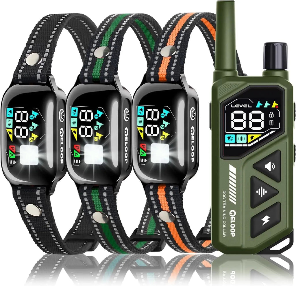 Waterproof Dog Shock Collar for up to 3 Dogs 3300FT AI Bark IPX7 Rechargeable