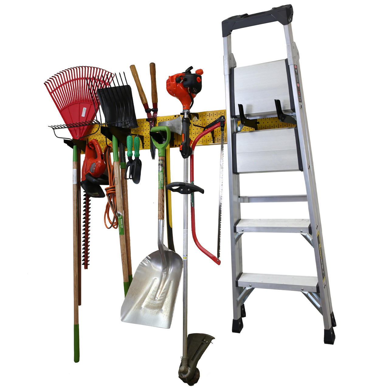 Garage Storage Lawn & Garden Tool Organization Wall Organizer Rack - Pegboard with Accessories