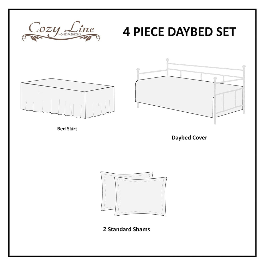 Mirage Paisley Reversible DayBed Quilted Bedding Set