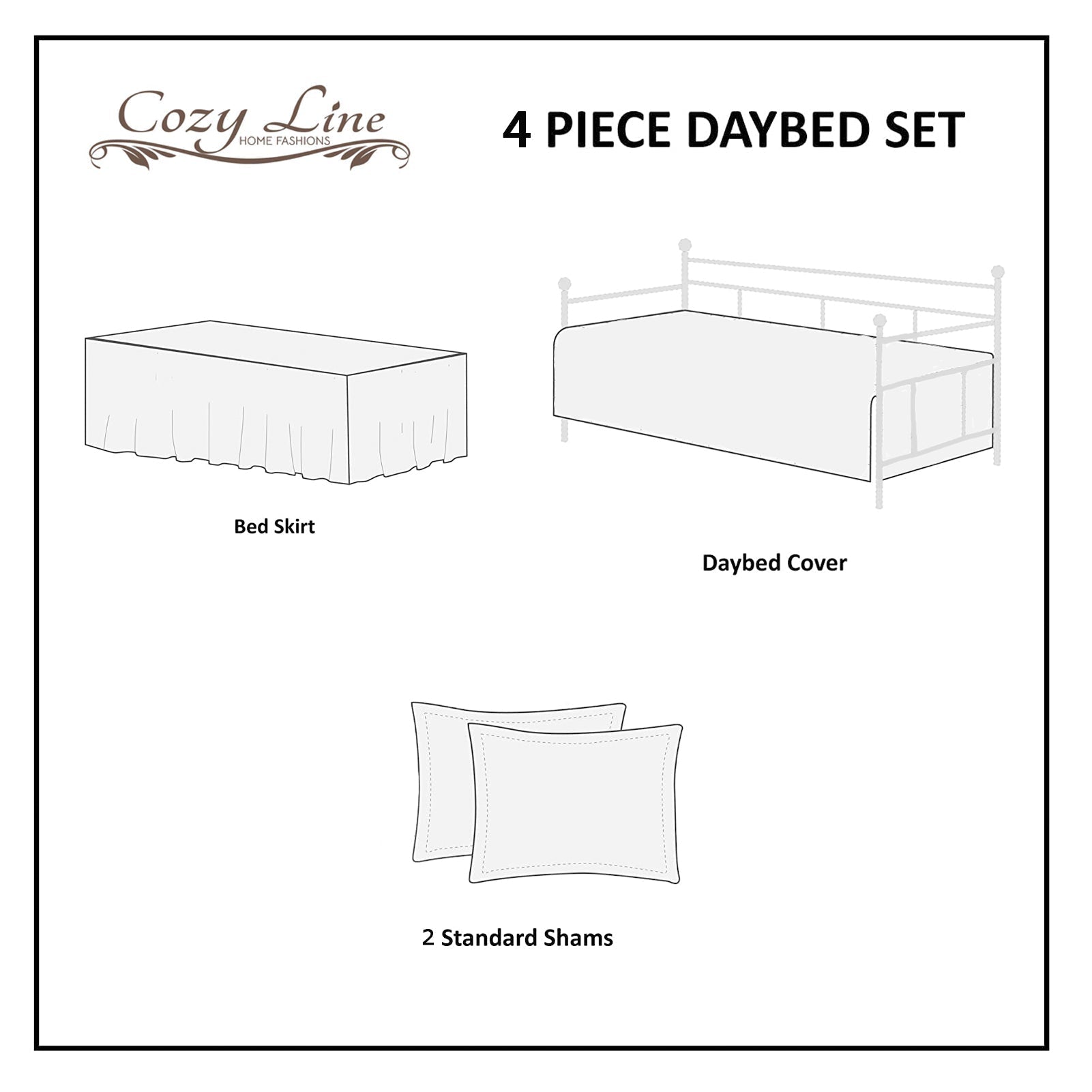 Mirage Paisley Reversible DayBed Quilted Bedding Set