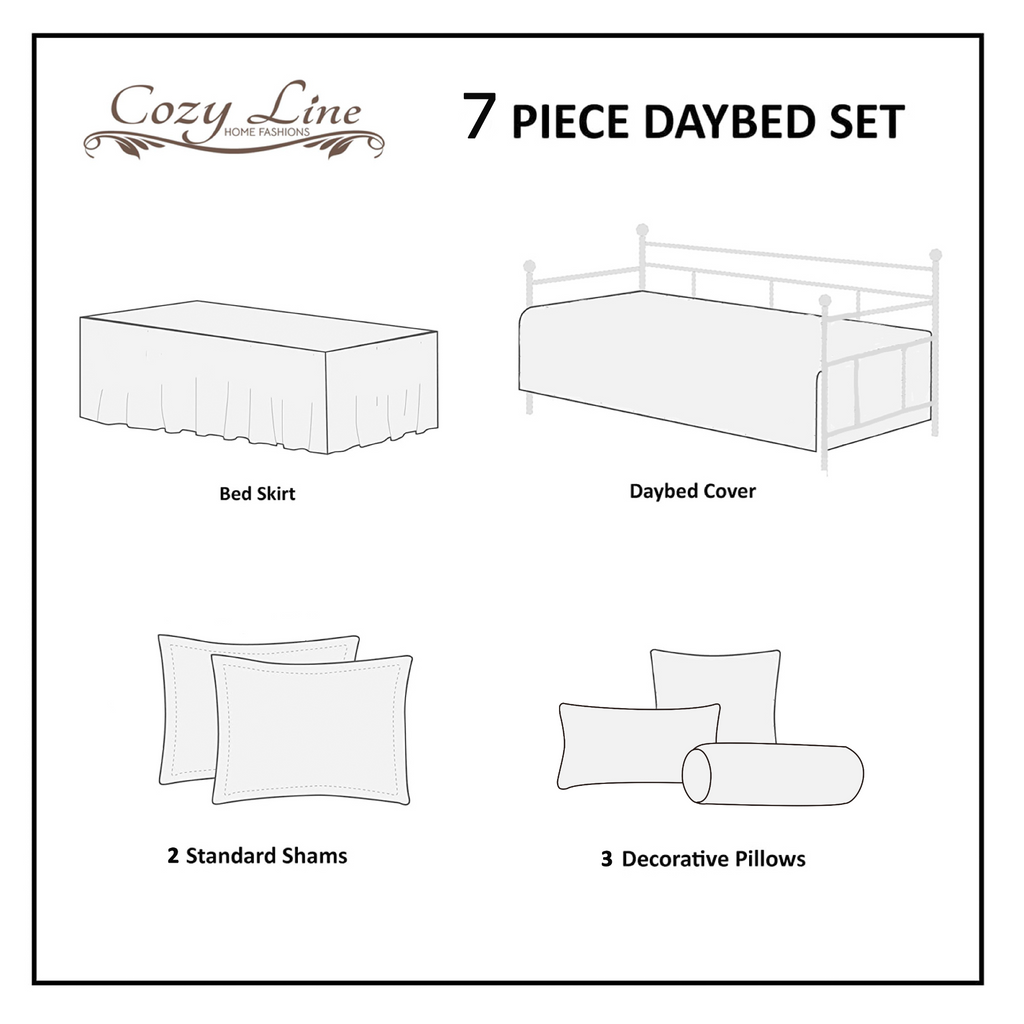 Mirage Paisley Reversible DayBed Quilted Bedding Set