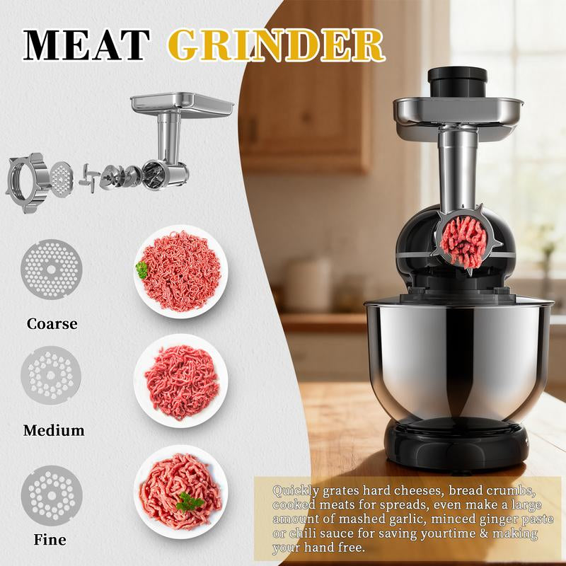 HOWORK 6.5QT 8-In-1 Multifunctional Stand Mixer | 660W 6-Speed 6.5QT Kitchen Mixer with Meat Grinder, Blender & Pasta/Cookie Maker | Perfect for Home Cooks