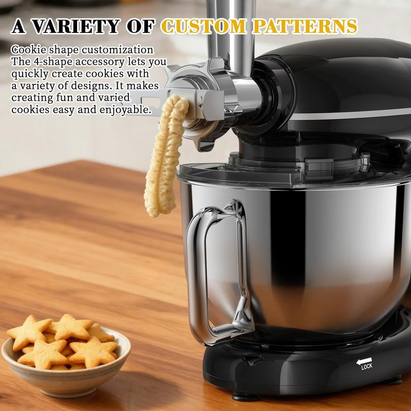 HOWORK 6.5QT 8-In-1 Multifunctional Stand Mixer | 660W 6-Speed 6.5QT Kitchen Mixer with Meat Grinder, Blender & Pasta/Cookie Maker | Perfect for Home Cooks