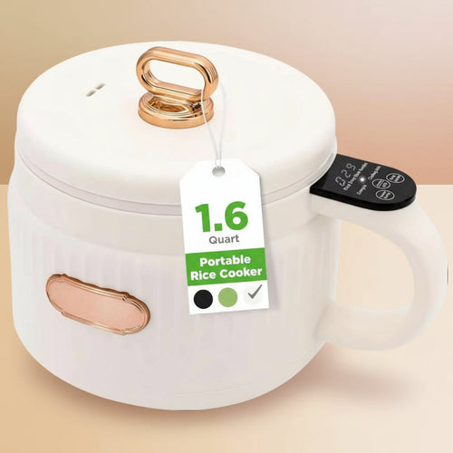 1.6 Liter Portable Rice Cooker & Bento Box Multi-Functional Non-Stick Ceramic Coating 6 Cooking Functions: 6 Cooking Functions: Rice, Soup, Stew, Congee, Etc White Pots and Pans Set Crock Pot Butter Bell Pots and Pans Sets and Pots Set,Figaro Iron, Pots