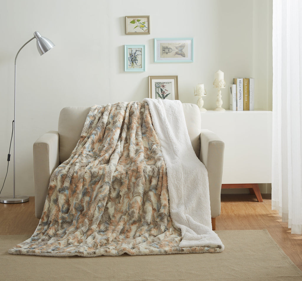 Tache Luxurious Russian Lynx Faux Fur Throw Blanket (DY12)
