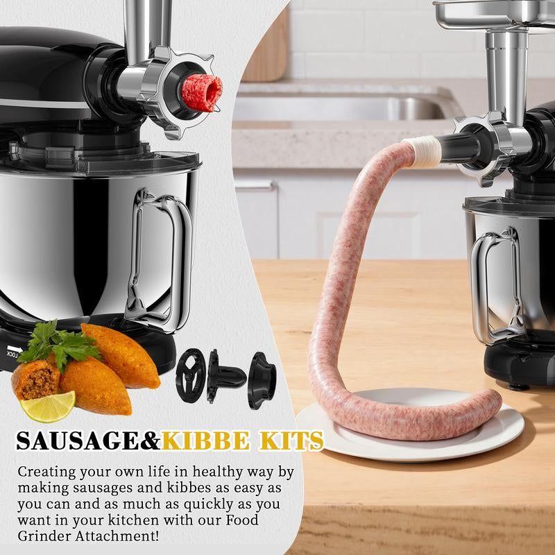 HOWORK 6.5QT 8-In-1 Multifunctional Stand Mixer | 660W 6-Speed 6.5QT Kitchen Mixer with Meat Grinder, Blender & Pasta/Cookie Maker | Perfect for Home Cooks