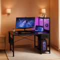 40 Inch Gaming Desk Industrial Grade Carbon Fiber Black