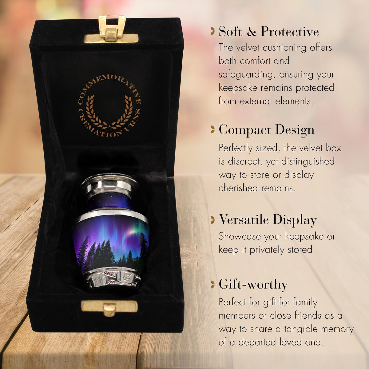 Northern Lights Cremation Urns for Human Ashes - Large Adult Funeral Urn