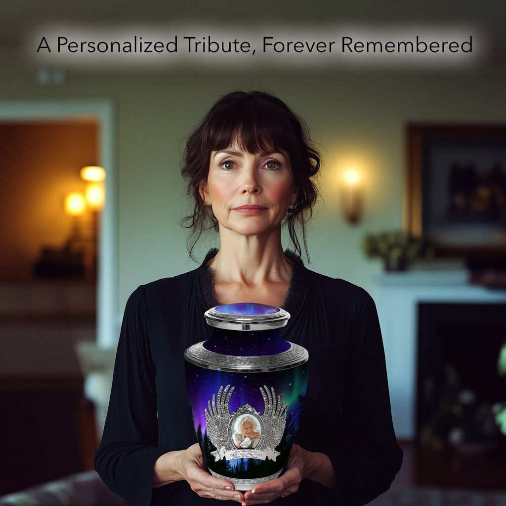Northern Lights Cremation Urns for Human Ashes - Large Adult Funeral Urn