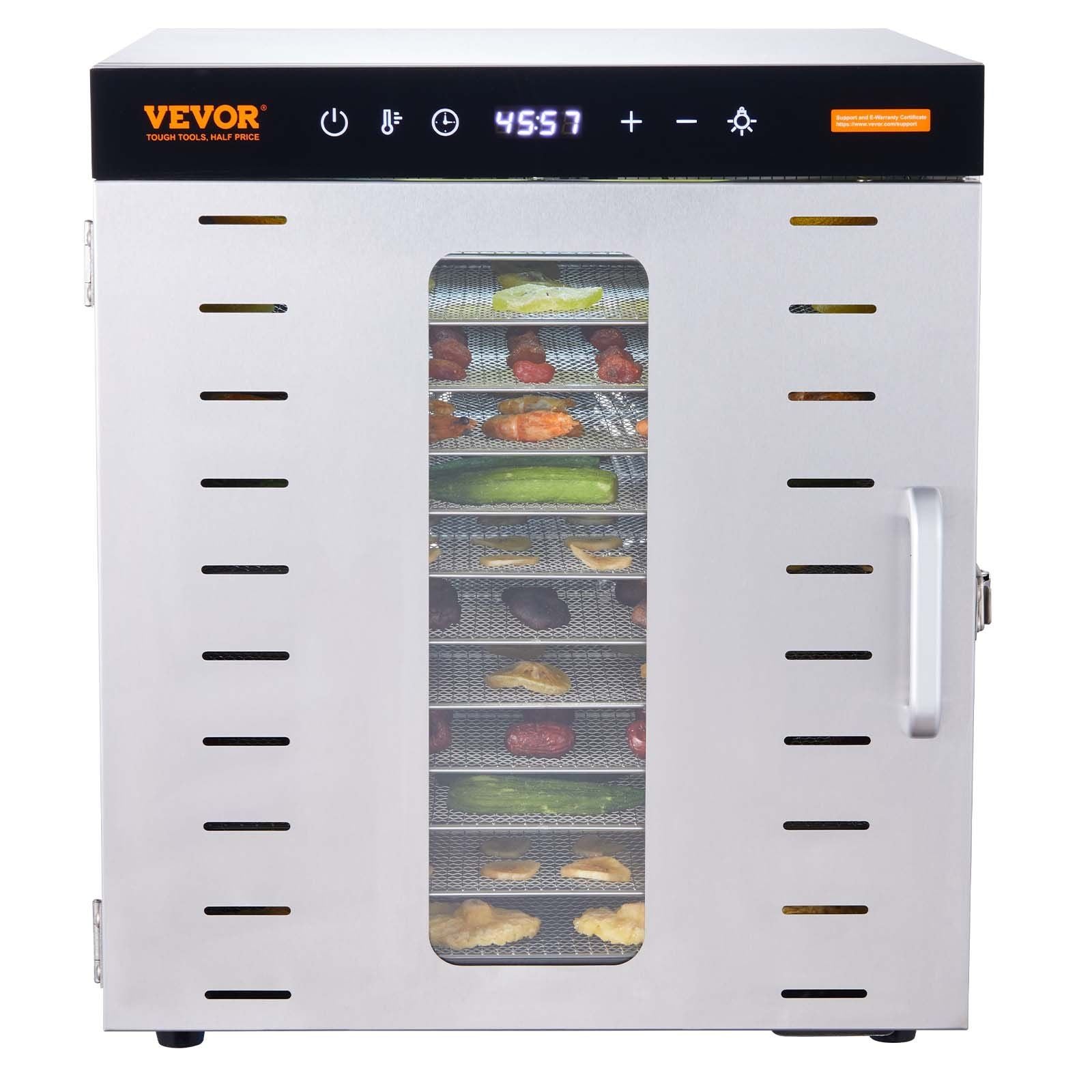 Food Dehydrator Machine, 10 Stainless Steel Trays, 1000W Electric Food Dryer with Digital Adjustable Timer & Temperature for Jerky, Herb, Meat, Beef, Fruit, Dog Treats and Vegetables