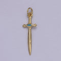 Dainty Dagger Pendant, CZ Sword Knife pendant for Bracelet Earring Necklace 24k Gold Filled Jewelry N-811 - N-814