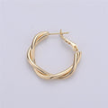 Dainty Gold Hoop Earring- Twisted Hoop Earring - Thin Earring - Gold Filled Hoop Ring - Minimalist Jewelry - 27mm Hoop Unique Earring Supply K-213