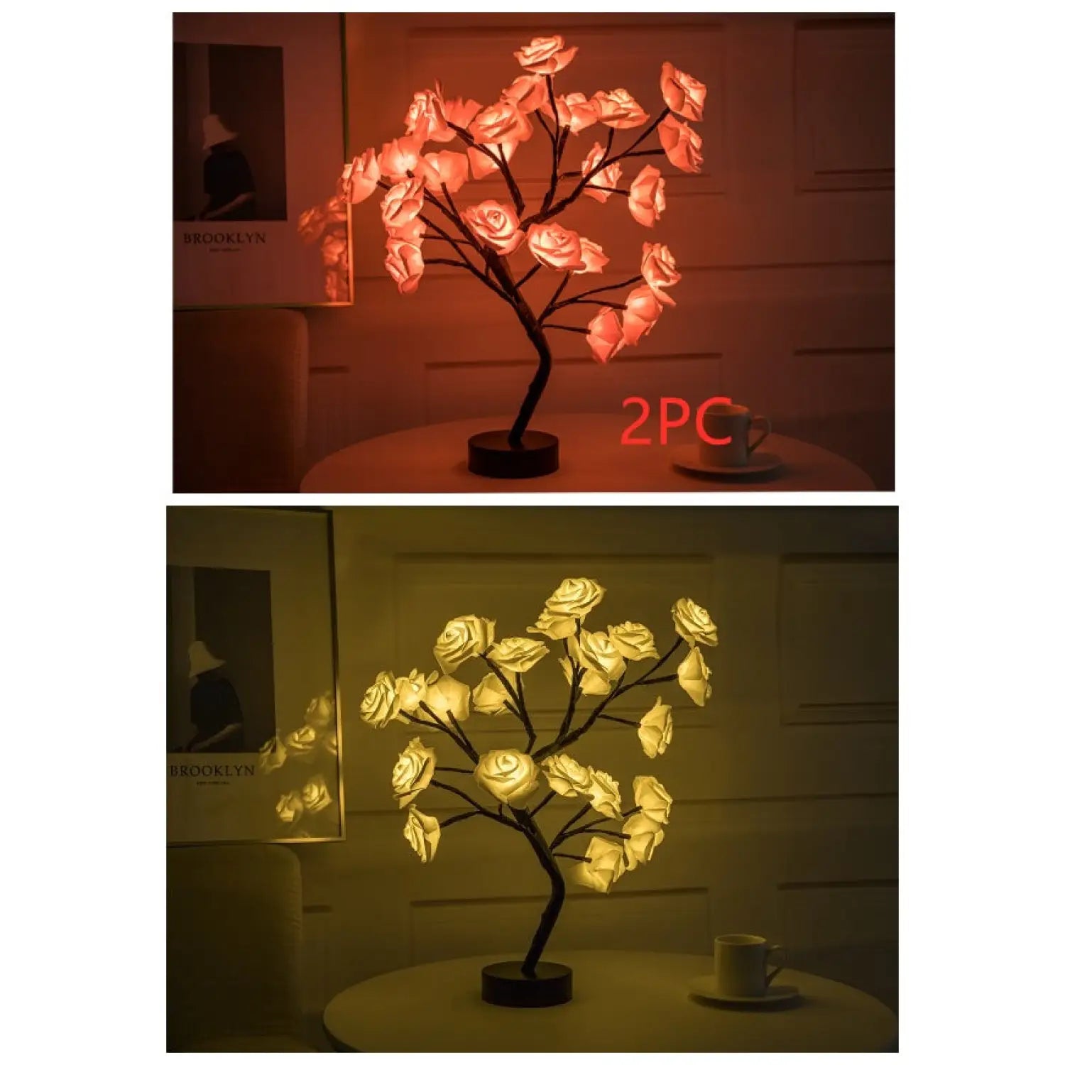 Decorative Flower Lamp with Soft Warm Light for Home Interiors