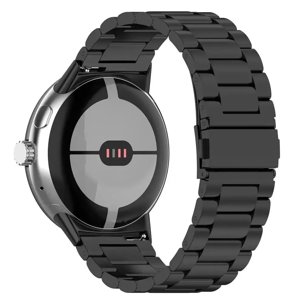 Three-Row Steel Link Google Pixel Watch Bracelet