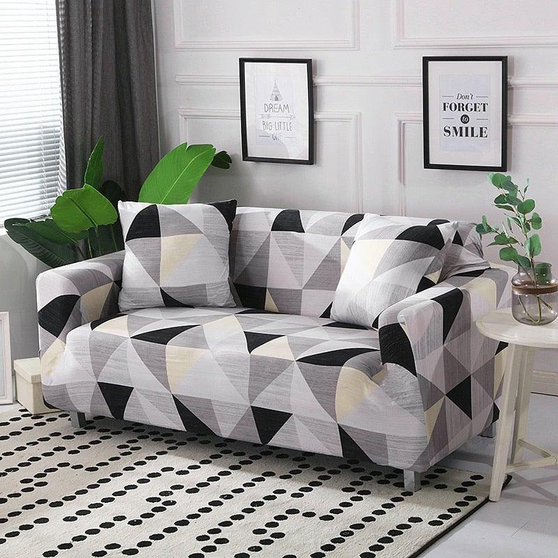 Elastic Sofa Covers for Living Room Stretch Slipcovers Sectional Couch Cover L Shape Corner Armchair Cover 1/2/3/4 Seater Slipcovers Elastic Stylish Printed Sectional Sofa Furniture Protector For Living Room
