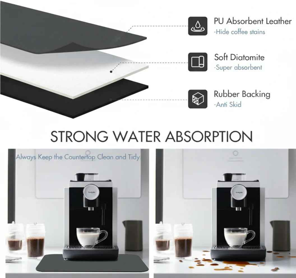 Coffee Bar Mat — Super Absorbent, Non-Slip | Strabella