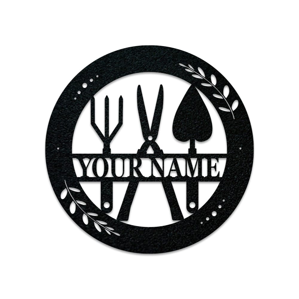 Gardening Tools Monogram - Metal Sign