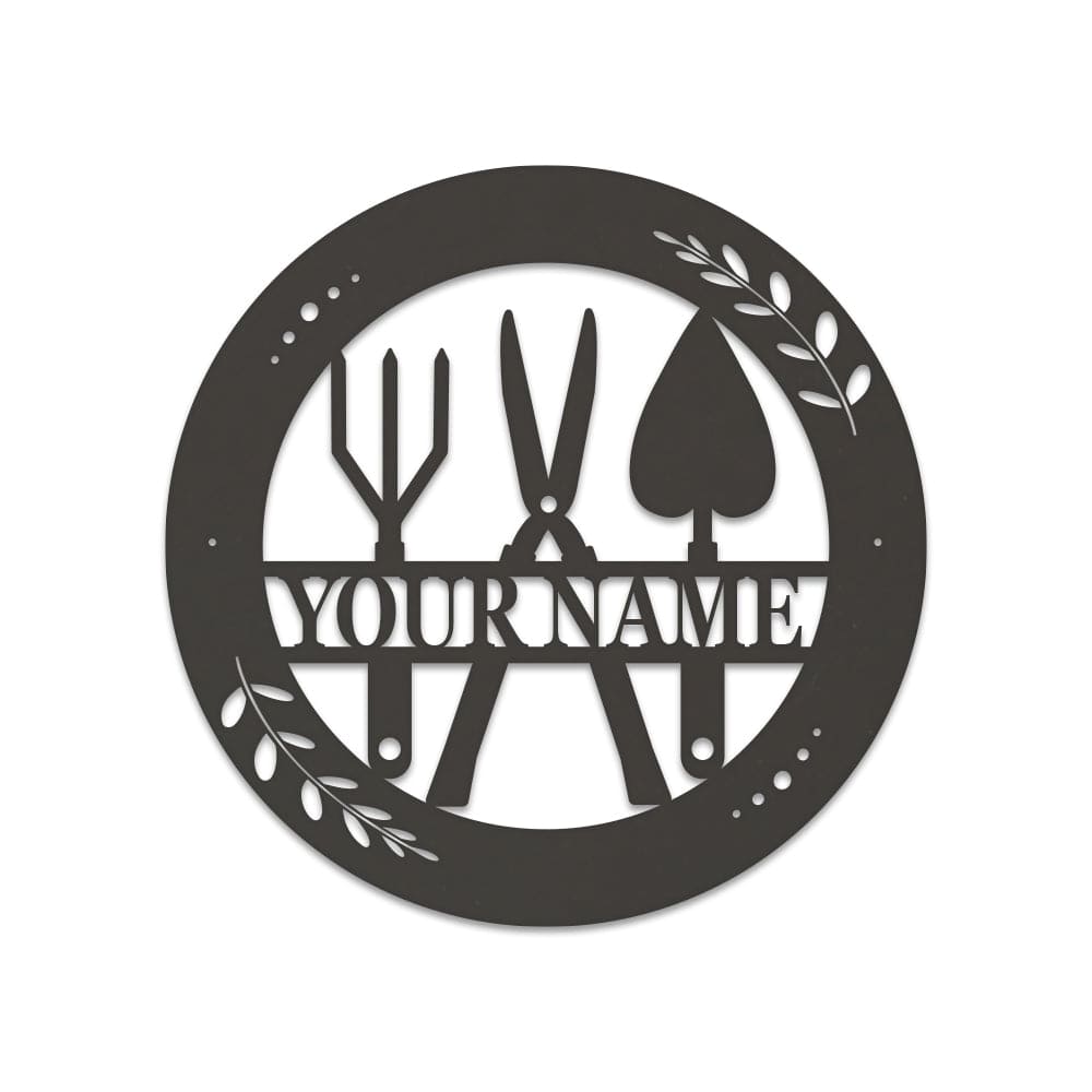 Gardening Tools Monogram - Metal Sign