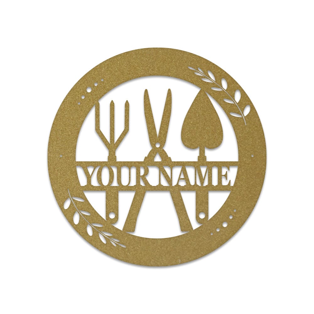 Gardening Tools Monogram - Metal Sign