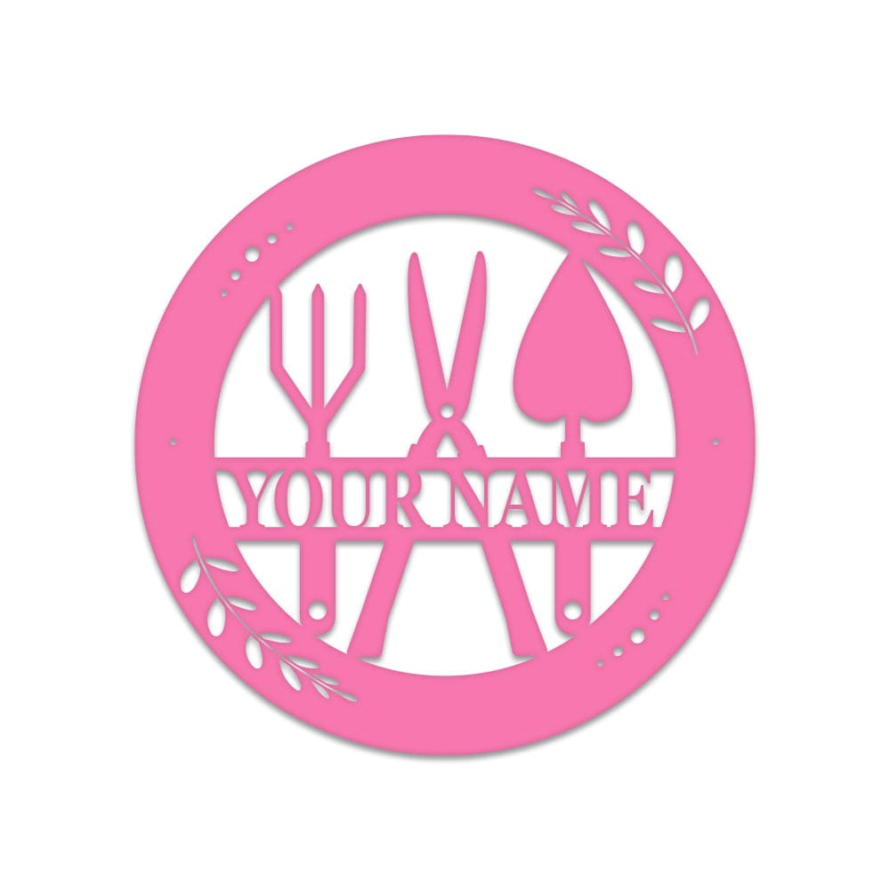 Gardening Tools Monogram - Metal Sign