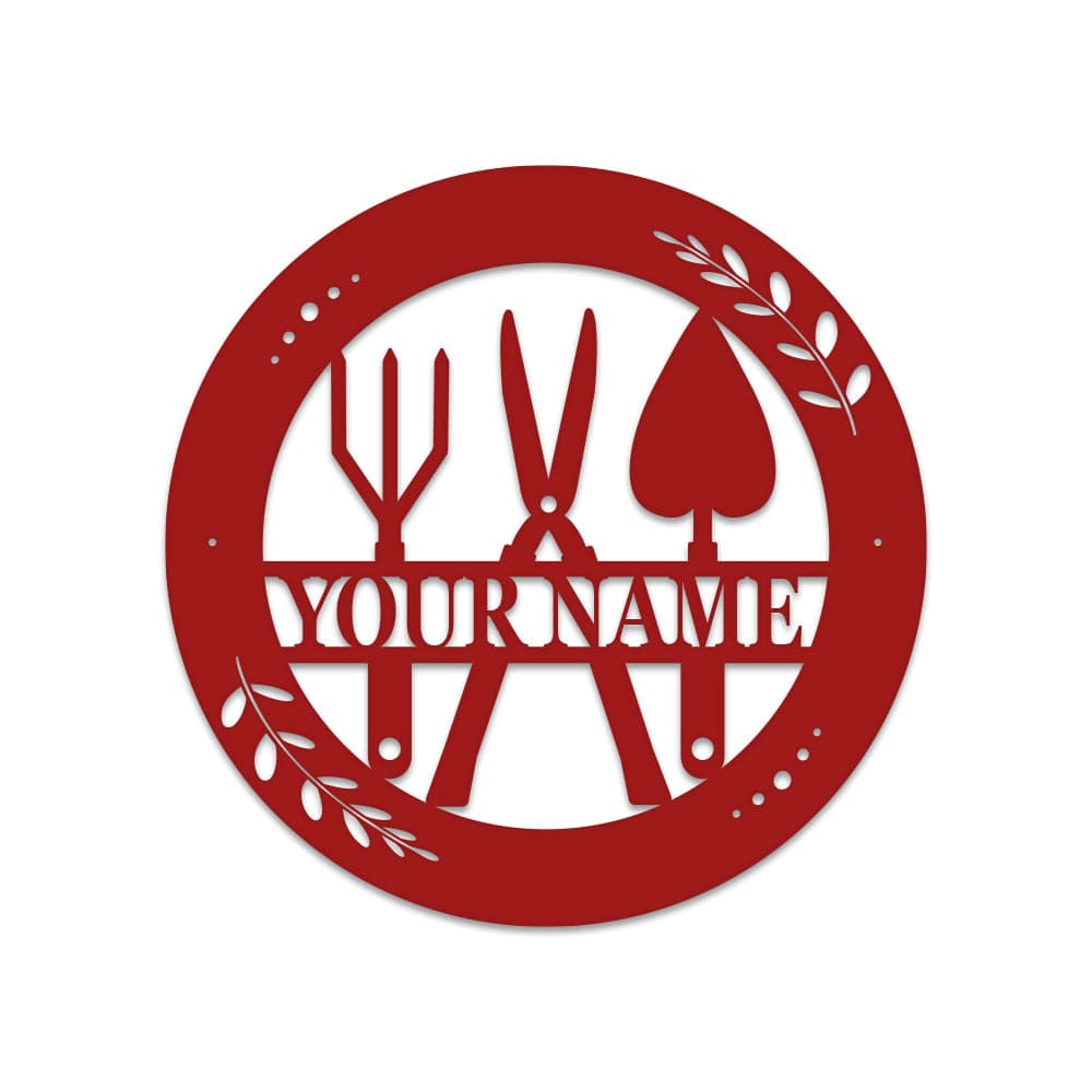 Gardening Tools Monogram - Metal Sign