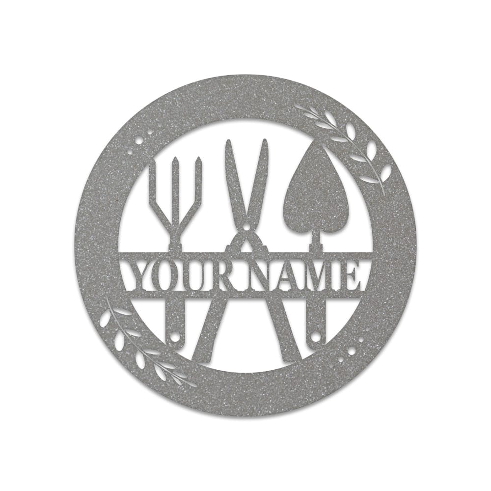 Gardening Tools Monogram - Metal Sign