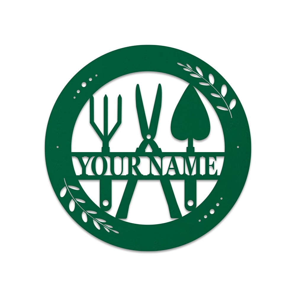 Gardening Tools Monogram - Metal Sign