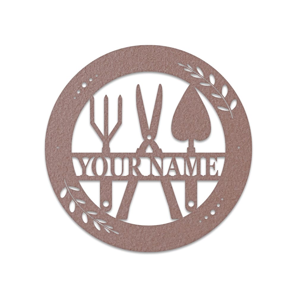 Gardening Tools Monogram - Metal Sign
