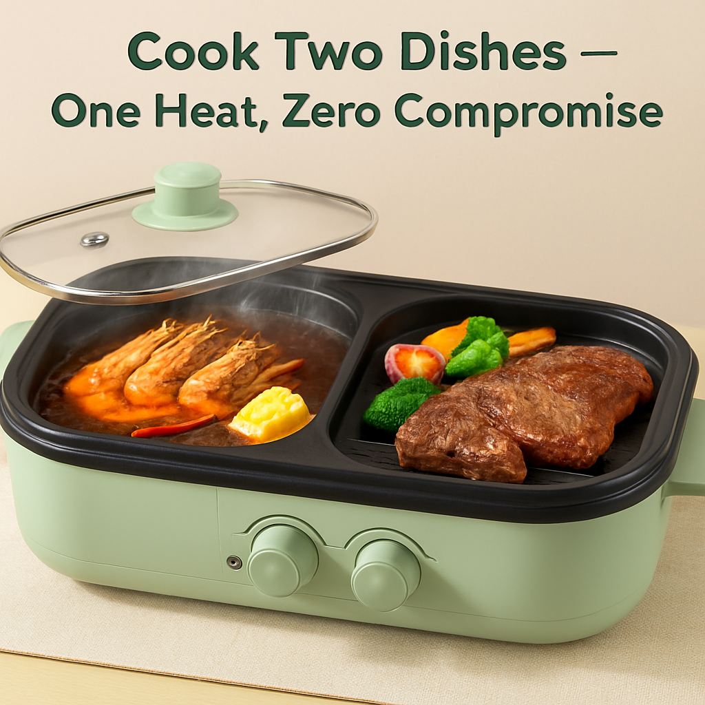 2-in-1 Electric Hot Pot & Pan with Grill
