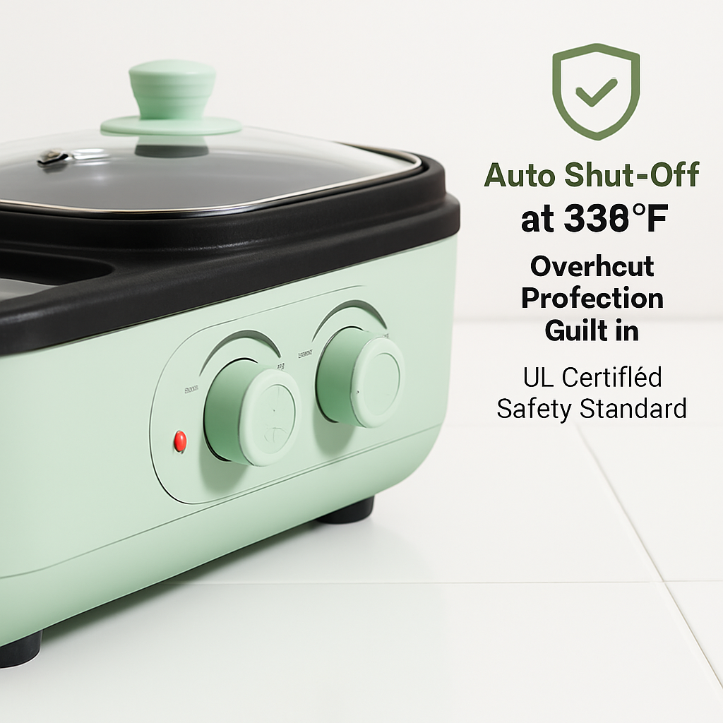2-in-1 Electric Hot Pot & Pan with Grill