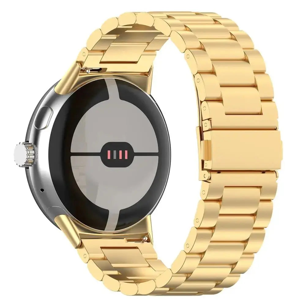 Three-Row Steel Link Google Pixel Watch Bracelet