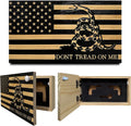 Dont Tread on Me Concealment Shelf - Quick Access Patriotic Hidden Gun Storage with Magnetic Lock - Safe & Secure Gun Concealment Furniture (Stripes)