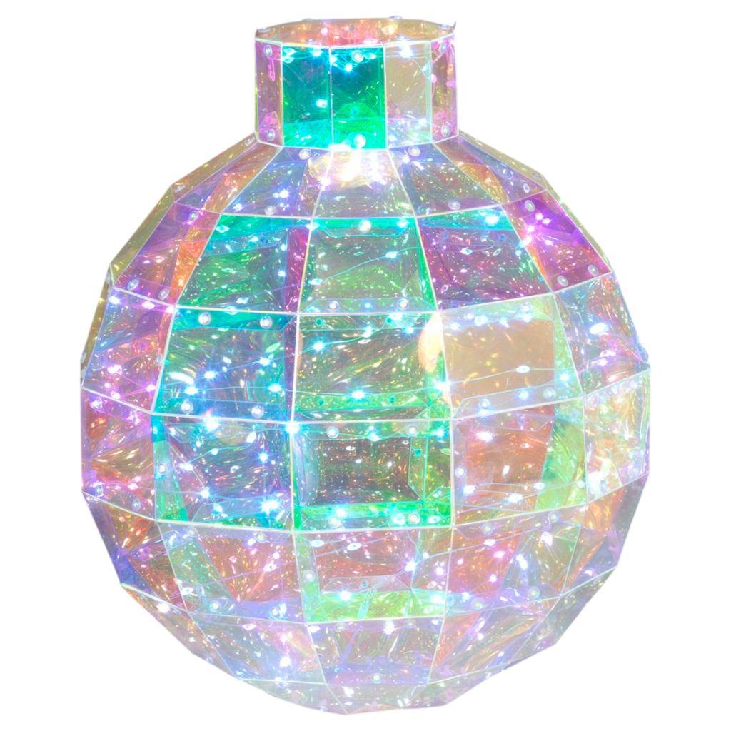 Holographic Holiday Ornament – 9" USB Electric Lighted Sphere -