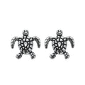 Silver Sea Turtle Stud Earrings Sterling Hypoallergenic