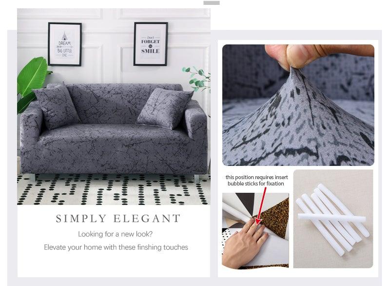 Sofa Cover Geometric Couch Cover Elastic Sofa Cover for Living Room Pets Corner L Shaped Chaise Longue Sofa Slipcover Shaped Sofa Slipcovers with Elastic Bottom, Jacquard Chaise Lounge Set for Living Room