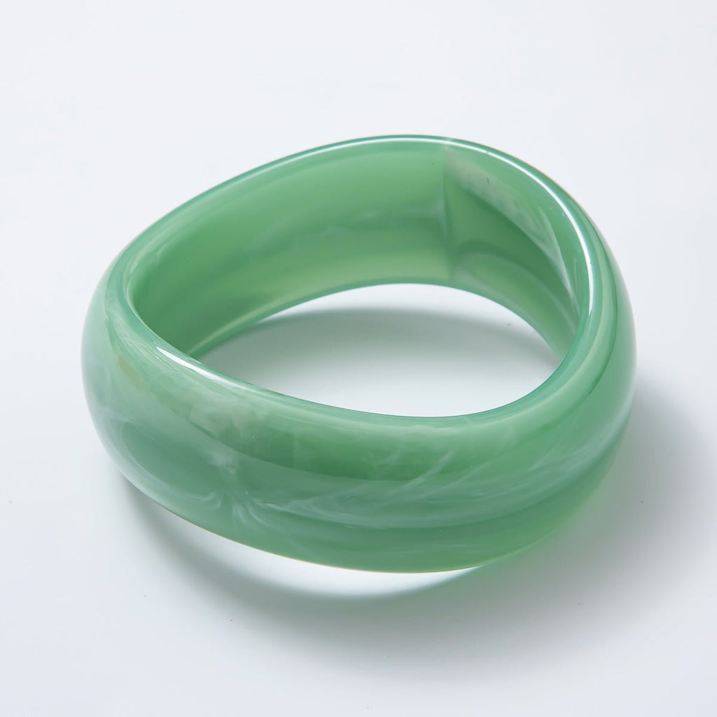 Solid Resin Acrylic Geometric Wide Bangle Bracelet | WA-3384 ~ WA-3393