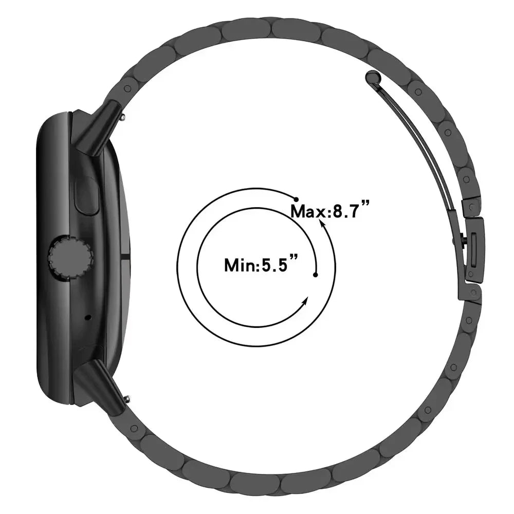 Three-Row Steel Link Google Pixel Watch Bracelet