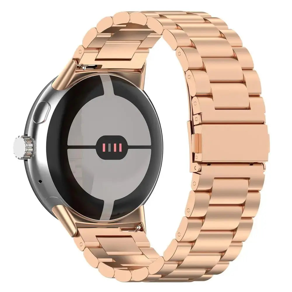 Three-Row Steel Link Google Pixel Watch Bracelet