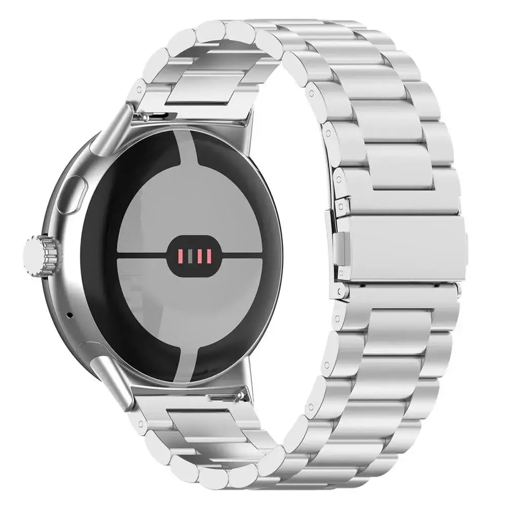 Three-Row Steel Link Google Pixel Watch Bracelet