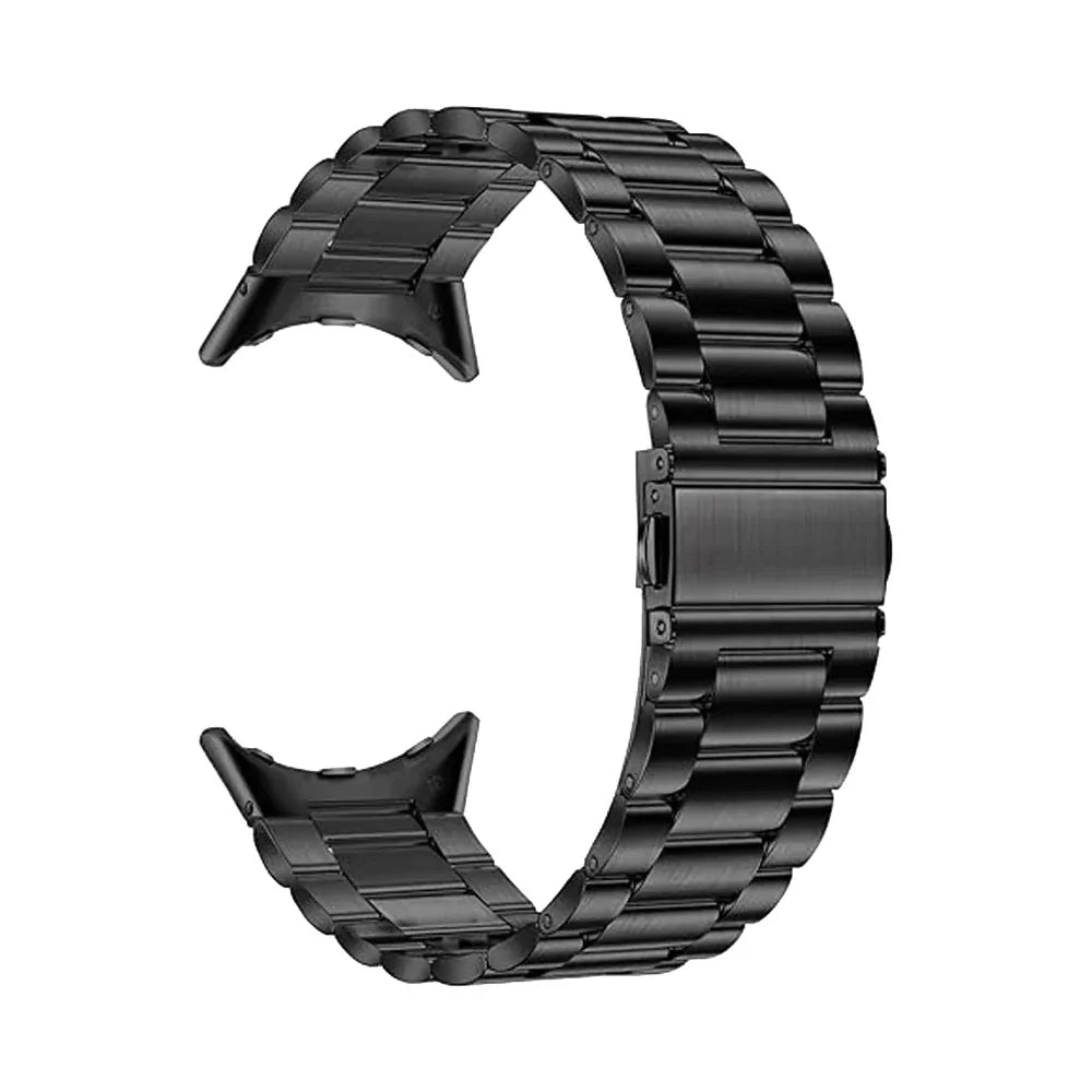 Three-Row Steel Link Google Pixel Watch Bracelet