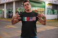 CHICANO Mexico + USA Flag T-shirt | American Pride 4th Of July | Funny Viral Latino Tees | Heavyweight Cotton