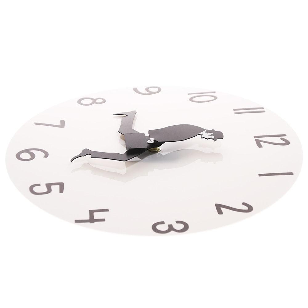 Wall Clock Silly Walk Wall Clock Comedy Creative Artwork Sweep Seconds Silent Funny Modern Silent Wall Watch Clock for Living Room Decor  Comedian Home Decor Novelty Wall Watch Funny Walking Silent Mute Clock